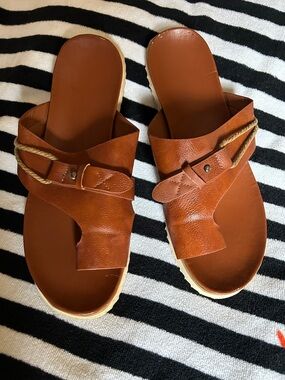Women's Brown Slide Sandals